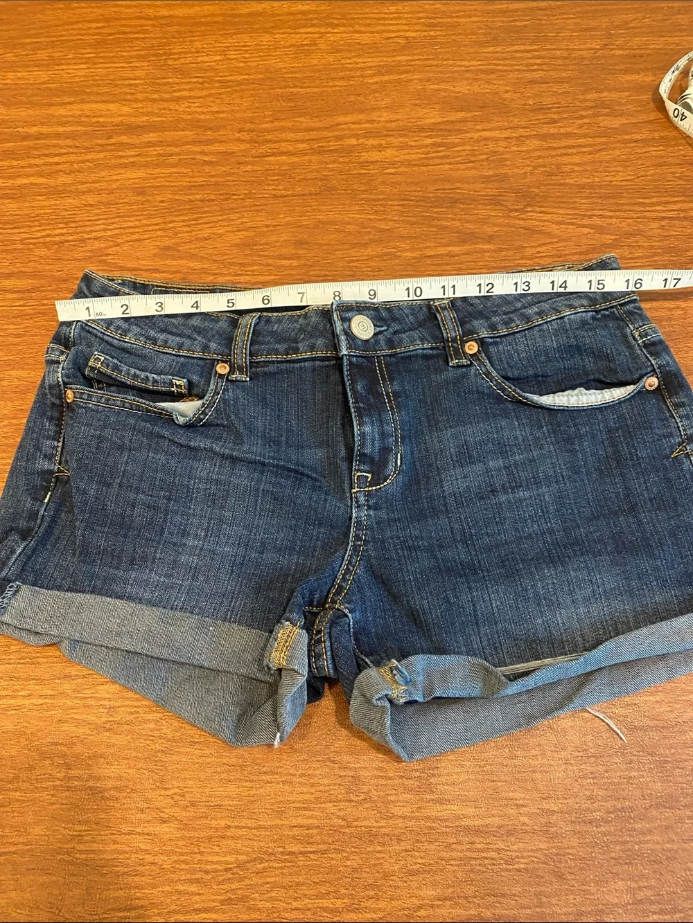 Aeropostale Dark Blue Rolled Cuff Denim Shorts size 11/12